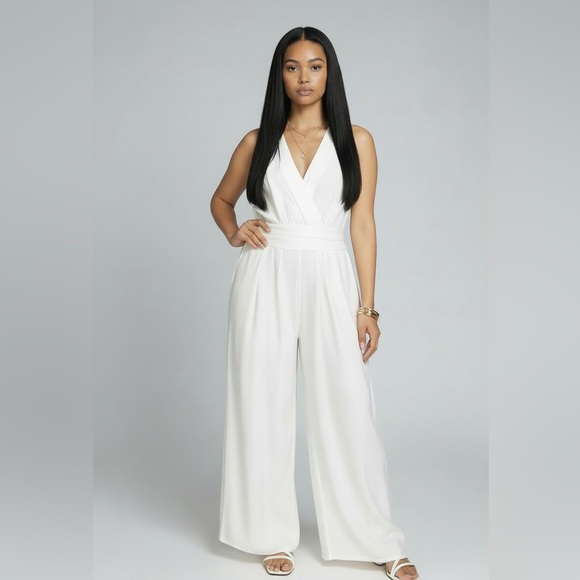 Haute Monde Pants - Elegant White Jumpsuit